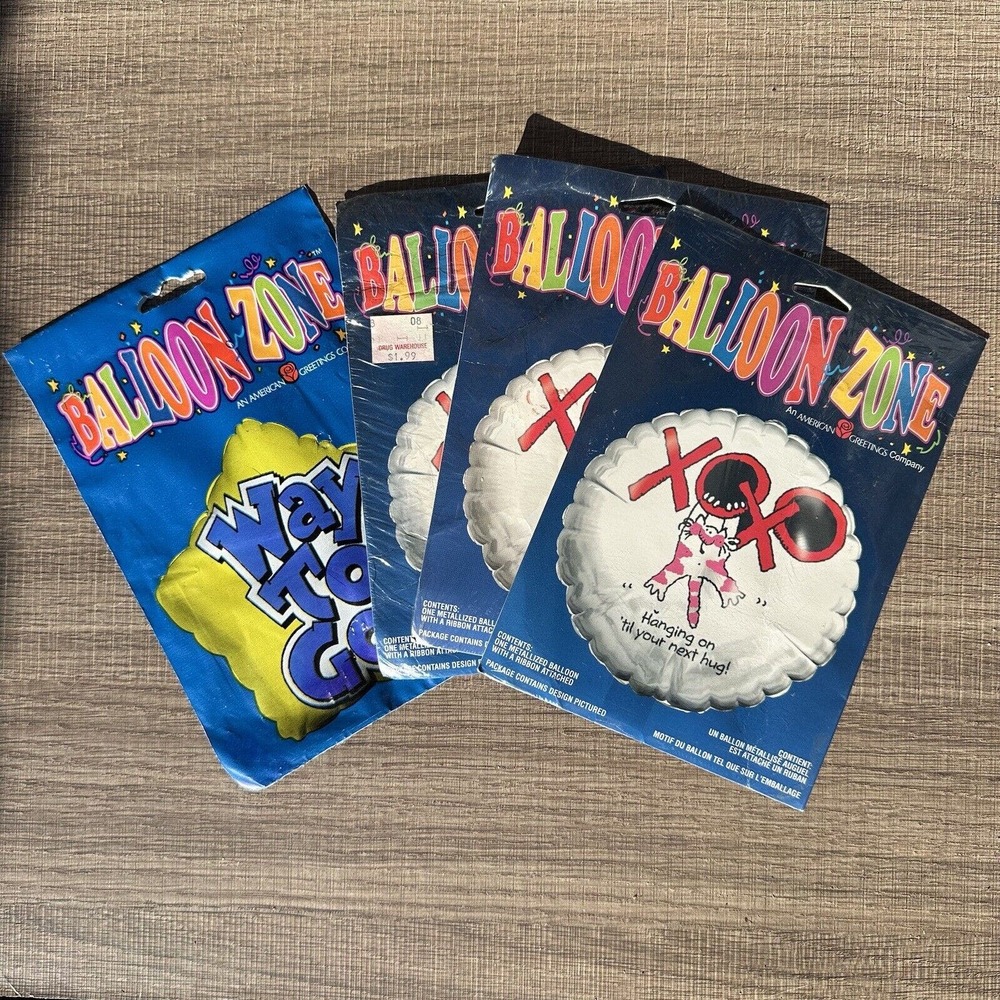 Vintage Balloon Mixed Lot Of 4 American Greetings Balloon Zone New Sealed